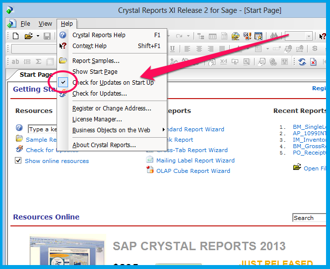 Crystal Report Error 200 of Sage 100 (resolved)