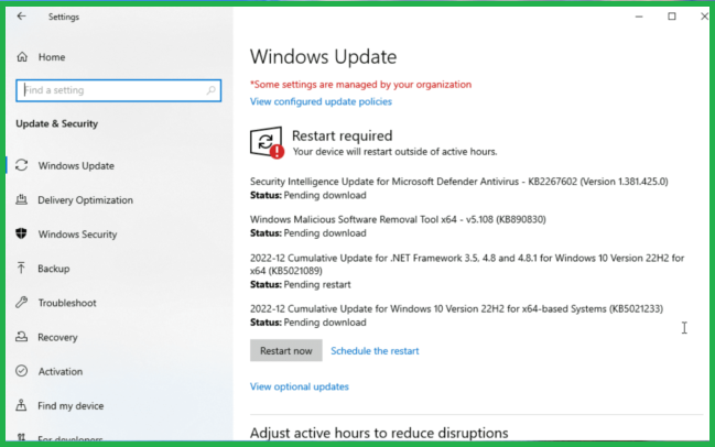 Windows Pending Updates