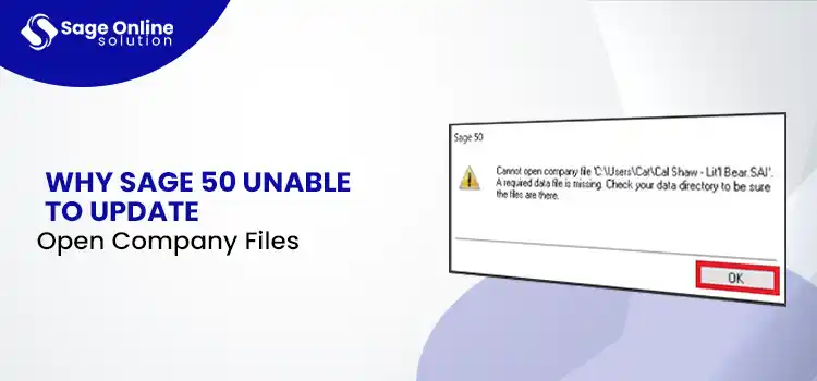 Why Sage 50 Unable to Update Open Company Files 